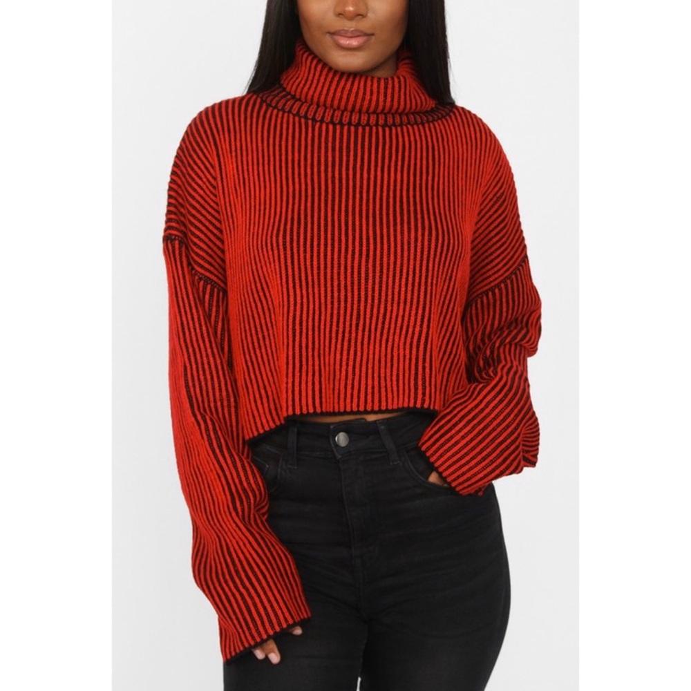 Red/Black Stripe Sweatshirt